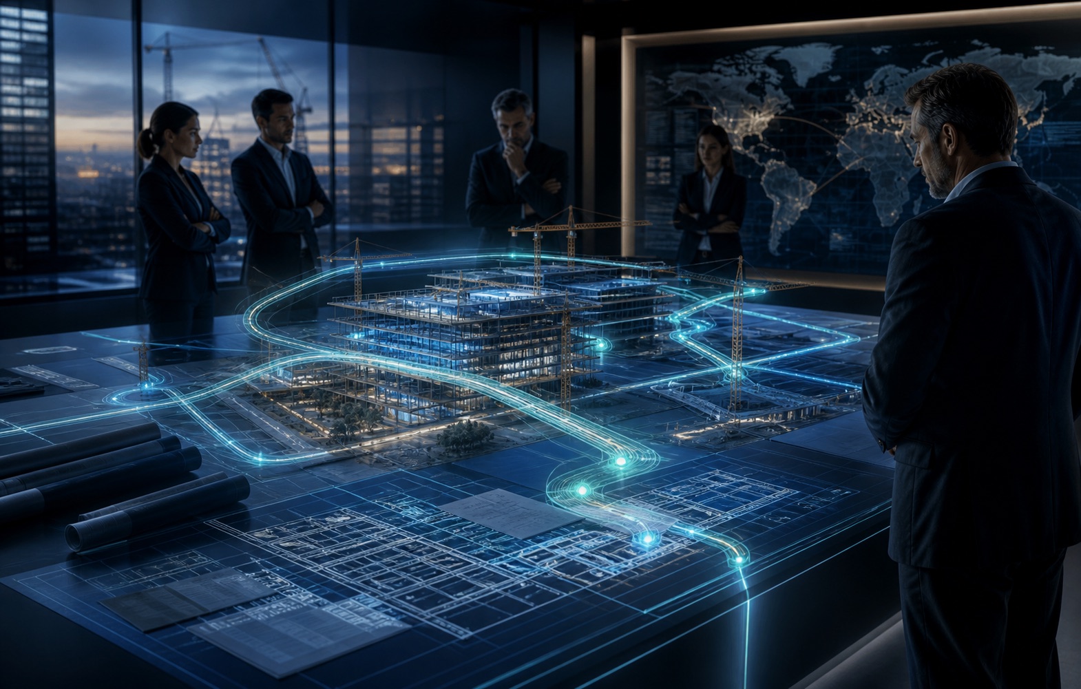 Project Management System connected operations concept